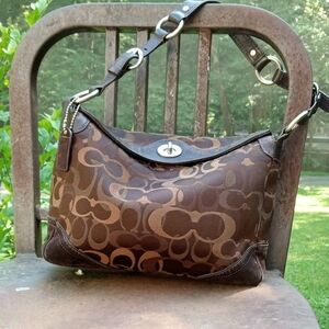 Coach Brown Patterned Shoulder Bag